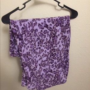 Fuzzy purple cheetah sleep pants